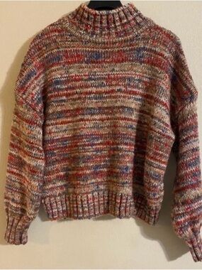 Victoria Beckham Multicolor Speckled Turtleneck Sweater